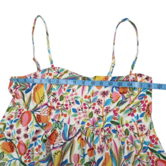 Anthropologie Hutch Bandeau Romper White Orange Motif M - Picture 5 of 13